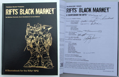 Rifts Black Market Gold Hardcover