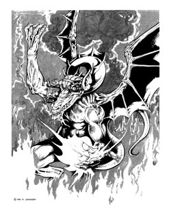 Rifts Dragon B&W Print
